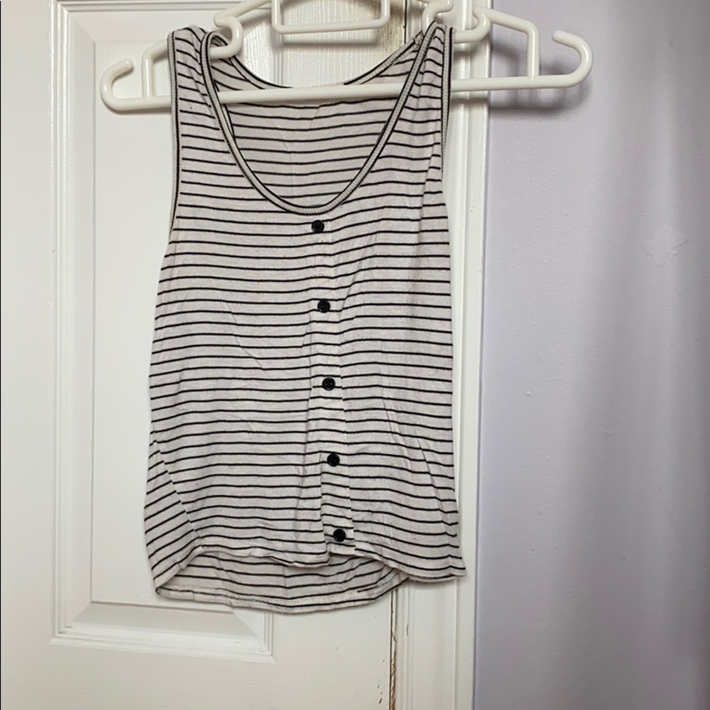 White and black striped tank top